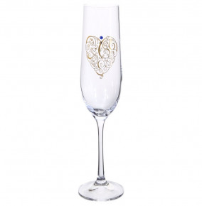Бокалы для шампанского 190 мл 2 шт  Crystalex CZ s.r.o. "Виола /Свадебные /Сердце с кристаллом" / 126120