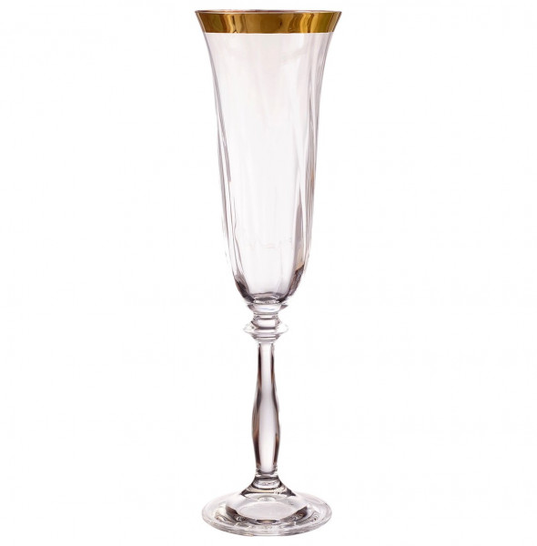 Бокалы для шампанского 190 мл 6 шт  Crystalex CZ s.r.o. &quot;Анжела /Золотая полоса&quot; V-D / 128470
