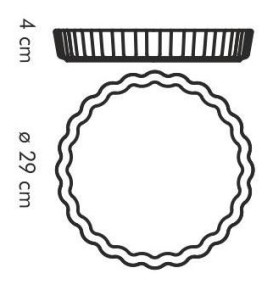 Форма для запекания 28 см круглая с волнистыми краями "Tescoma /GUSTO /Без декора" / 142484