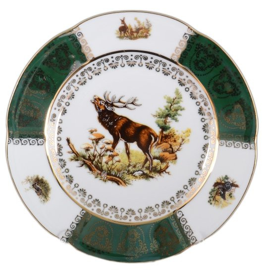 Набор тарелок 19 см 6 шт  Royal Czech Porcelain &quot;Болеро /Охота зелёная&quot; / 091269