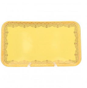 Блюдо 35 см прямоугольное  Falkenporzellan "Максим /Лиллет /Золото на жёлтом" / 157380
