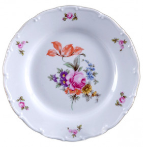 Набор тарелок 19 см 6 шт  Bohemia Porcelan Moritz Zdekauer 1810 s.r.o. "Офелия /Полевой цветок" / 013590