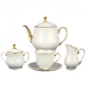 Чайный сервиз на 6 персон 17 предметов  Royal Czech Porcelain "Рококо /Отводка золото" / 096785