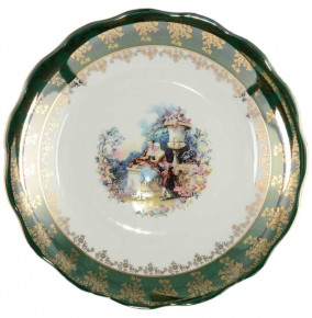 Блюдо 30 см круглое  Royal Czech Porcelain "Барокко зелёное" / 100816