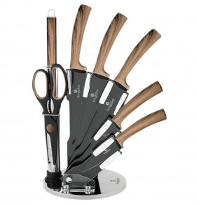 Набор ножей для кухни 8 предметов на подставке  Berlinger Haus "Forest Light Brown" / 135643