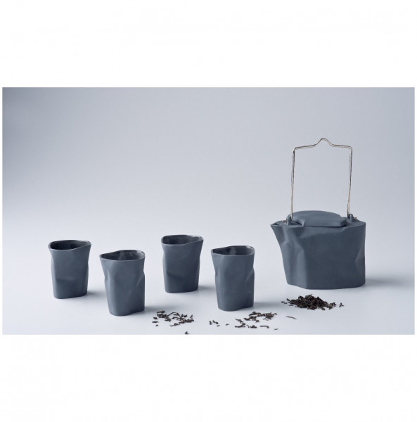 Чайный сервиз 5 предметов серый  Cmielow Design Studio &quot;BENT&quot; / 163399