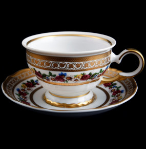 Набор чайных пар 220 мл 6 шт  Bohemia Porcelan Moritz Zdekauer 1810 s.r.o. "Анжелика /Цветочный венок" / 091850