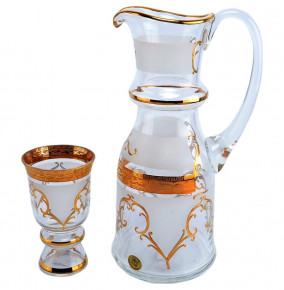 Набор для воды 7 предметов (кувшин + 6 стаканов)  Bohemia "Королевский /Антик золото" R-G / 012737