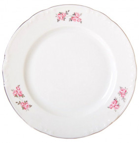 Набор тарелок 17 см 6 шт  Thun "Констанция /Розовые розы /платина" / 051214
