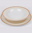 Набор тарелок 18 предметов (19, 23, 25 см)  Thun &quot;Кристина /Бежевая с золотом&quot; / 048765