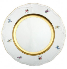 Набор тарелок 25 см 6 шт  МаМ декор "Мария-Луиза /Мелкие цветы /матовое золото" / 084420