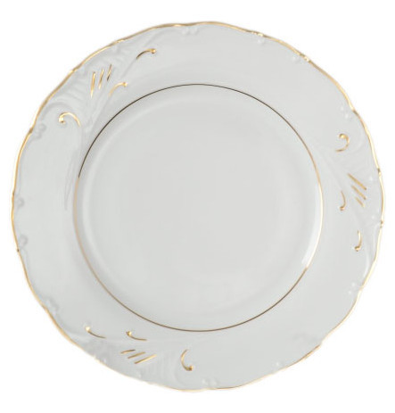 Набор тарелок 21 см 6 шт  Bohemia Porcelan Moritz Zdekauer 1810 s.r.o. &quot;Лиана /Золотые штрихи&quot; / 050973