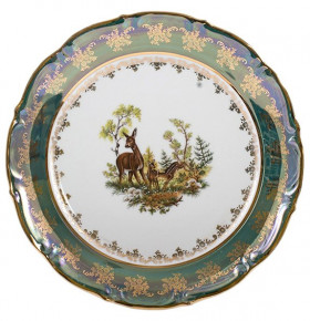 Блюдо 30 см круглое  Royal Czech Porcelain "Мария-Тереза /Охота зеленая" / 203445