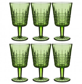 Бокалы для вина 300 мл 6 шт зелёные  LEFARD "Muza Color /Графика" / 192985