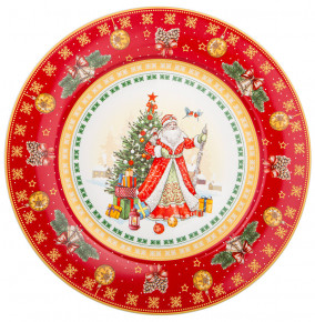 Тарелка 27 см красная  LEFARD "С Новым годом! /Дед мороз" / 225202