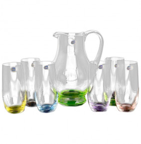 Набор для воды 7 предметов (кувшин 1,5 л + 6 стаканов)  Crystalex CZ s.r.o. "Ассорти" / 101390