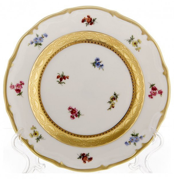 Набор тарелок 19 см 6 шт  Bavarian Porcelain &quot;Мария-Тереза /Мелкие цветы /Золотая лента&quot; / 103879