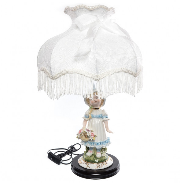 Настольная лампа с абажуром  Royal Classics &quot;Девочка с цветами&quot; / 148418