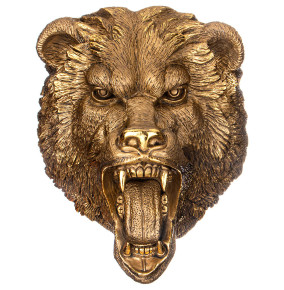 Панно 30 х 44 см  ИП Шихмурадов "Голова медведя" /бронза с позолотой / 290782