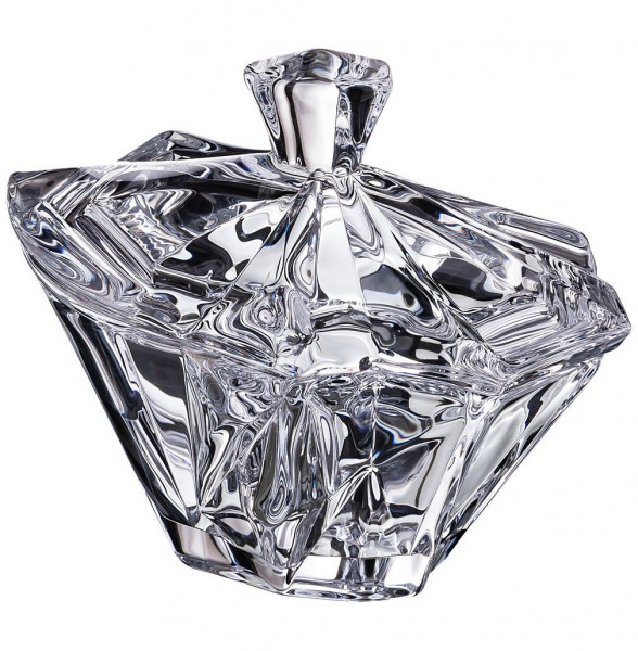 Конфетница 12 см с крышкой  Aurum Crystal &quot;Айсберг /Без декора&quot; / 170466