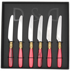 Столовые приборы 6 предметов Десертные ножи  Domus Design "D&D /Ишиа" цвет бордовой жемчужины / 301358