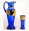 Набор для воды 7 предметов (кувшин + 6 стаканов)  Bohemia &quot;Иксовка /Лепка синяя&quot; / 043555