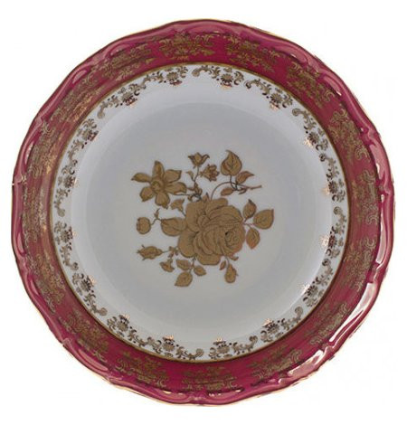 Салатник 24 см  Royal Czech Porcelain &quot;Аляска /Золотая роза /Красная&quot; / 204808