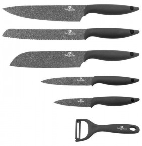 Набор ножей для кухни 6 предметов  Berlinger Haus "Granit Diamond Line" / 135615