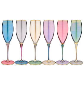 Бокалы для шампанского 260 мл 6 шт  Art Decor "Premium colors" / 276522