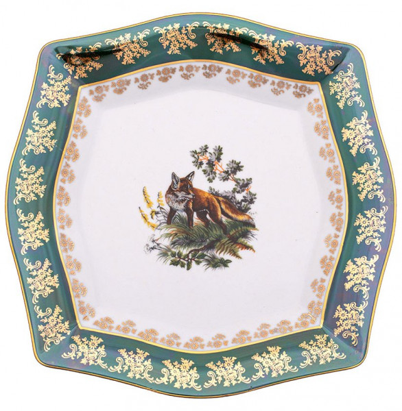 Набор тарелок 21,5 см 6 шт  Royal Czech Porcelain &quot;Львов /Охота зеленая&quot; / 203432