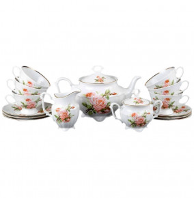 Чайный сервиз на 6 персон 15 предметов  Cmielow "Мария-Тереза /Розовые розы" (220 мл) / 111557