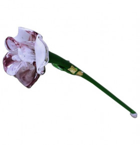 Цветок стеклянный 50 см /Роза бело-фиолетовая / 030021