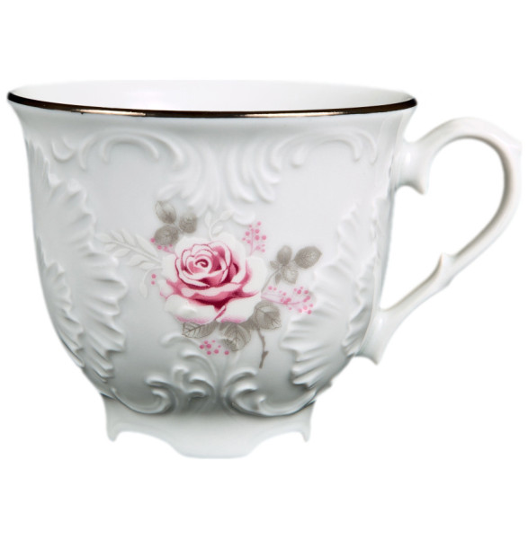 Набор чайных чашек 250 мл 6 шт  Cmielow &quot;Рококо /Серая роза /платина&quot; / 264428