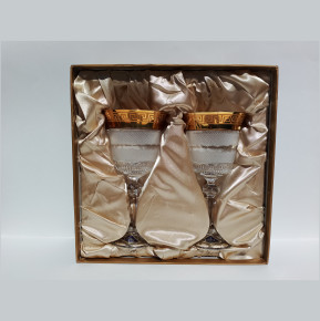 Бокалы для белого вина 220 мл 2 шт  Aurum Crystal "Лаура /Версаче /Матовое стекло" в подарочной коробке / 309879
