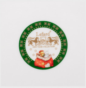 Тарелка 26 см зелёная  LEFARD "С Новым годом! /Дед Мороз и Снегурочка" / 254413