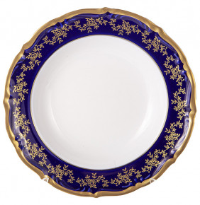 Набор тарелок 23 см 6 шт глубокие  Leander "Мария-Тереза /Золотые веточки /Кобальт" / 229196