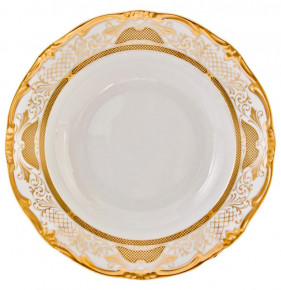 Набор тарелок 24 см 6 шт глубокие  Weimar Porzellan "Веймар /Симфония /Золотая" / 015968