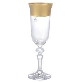 Бокалы для шампанского 150 мл 6 шт  Bohemia "Кристина /Матовая полоса /золото" AS Crystal / 145969