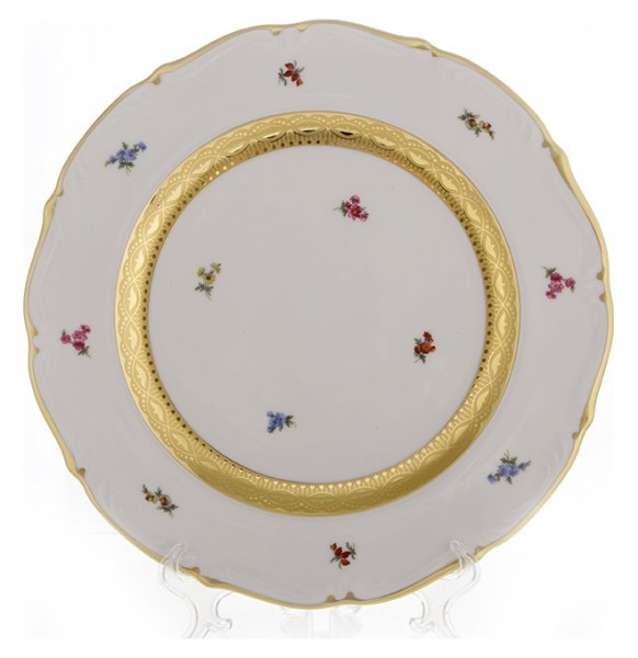 Блюдо 32 см круглое  Bavarian Porcelain &quot;Мария-Тереза /Мелкие цветы /Золотая лента&quot; / 103871