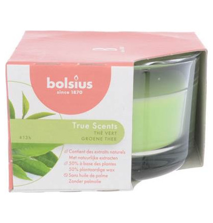 Свеча ароматическая 5 х 8 см в стекле &quot;True scents /Зелёный чай /Bolsius&quot; (время горения 13 ч) / 262608