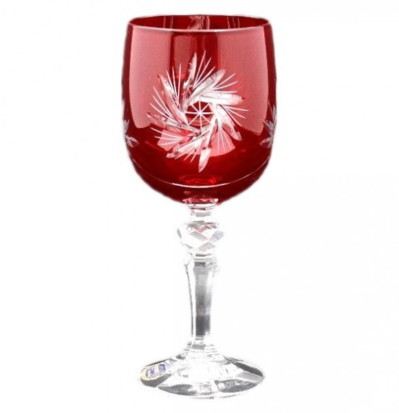 Бокалы для красного вина 220 мл 6 шт красные  Crystalite Bohemia &quot;Мирель /Резные цветные&quot; / 108540