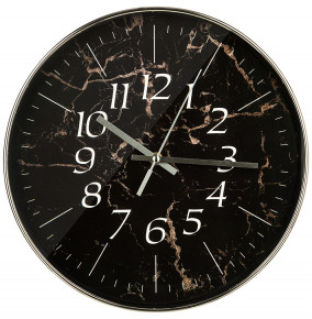 Часы настенные 30,5 х 30,5 х 4,5 см чёрные  LEFARD "MARBLE" / 268858