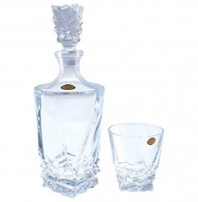 Набор для виски 7 предметов (графин + 6 стаканов)  Aurum Crystal "Porto /Без декора" / 117549
