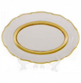 Блюдо 28 см овальное  Bavarian Porcelain "Мария-Тереза /Золотая матовая лента" / 098583