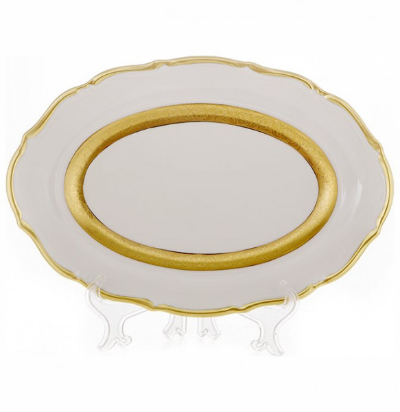 Блюдо 28 см овальное  Bavarian Porcelain &quot;Мария-Тереза /Золотая матовая лента&quot; / 098583