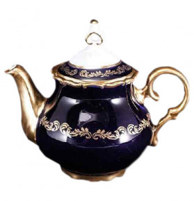 Заварочный чайник 500 мл  Bohemia Porcelan Moritz Zdekauer 1810 s.r.o. "Анжелика /Золотые вензеля /Кобальт" / 054908