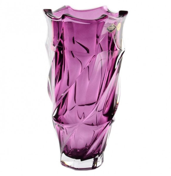 Ваза для цветов 30 см  Aurum Crystal &quot;Фламенко /Фиолетовая&quot; / 143414