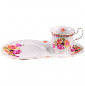 Чайный набор для завтрака 250 мл на 1 персону 2 предмета  Leander "Моника /Букет из роз" / 158156